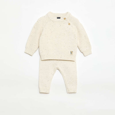 Marled Knit 2-Piece Set WHITE