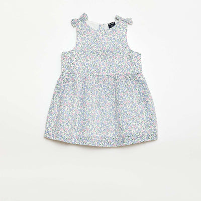 Sleeveless flared dress WHITE