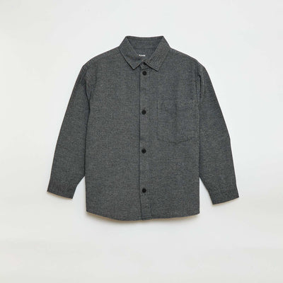 Plain Flannel Shirt GREY