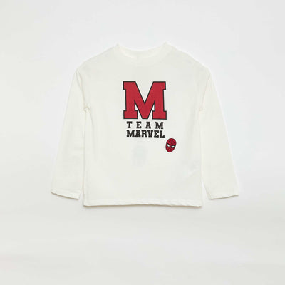 Long-sleeved 'Marvel' T-shirt WHITE