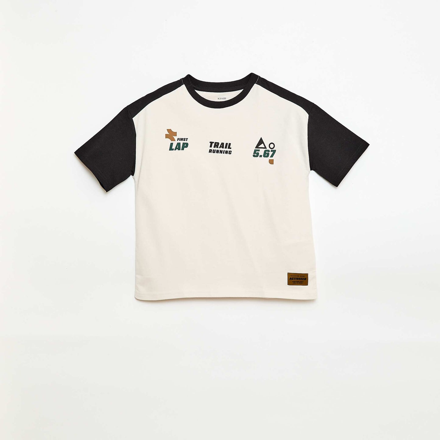 Oversized color block T-shirt WHITE