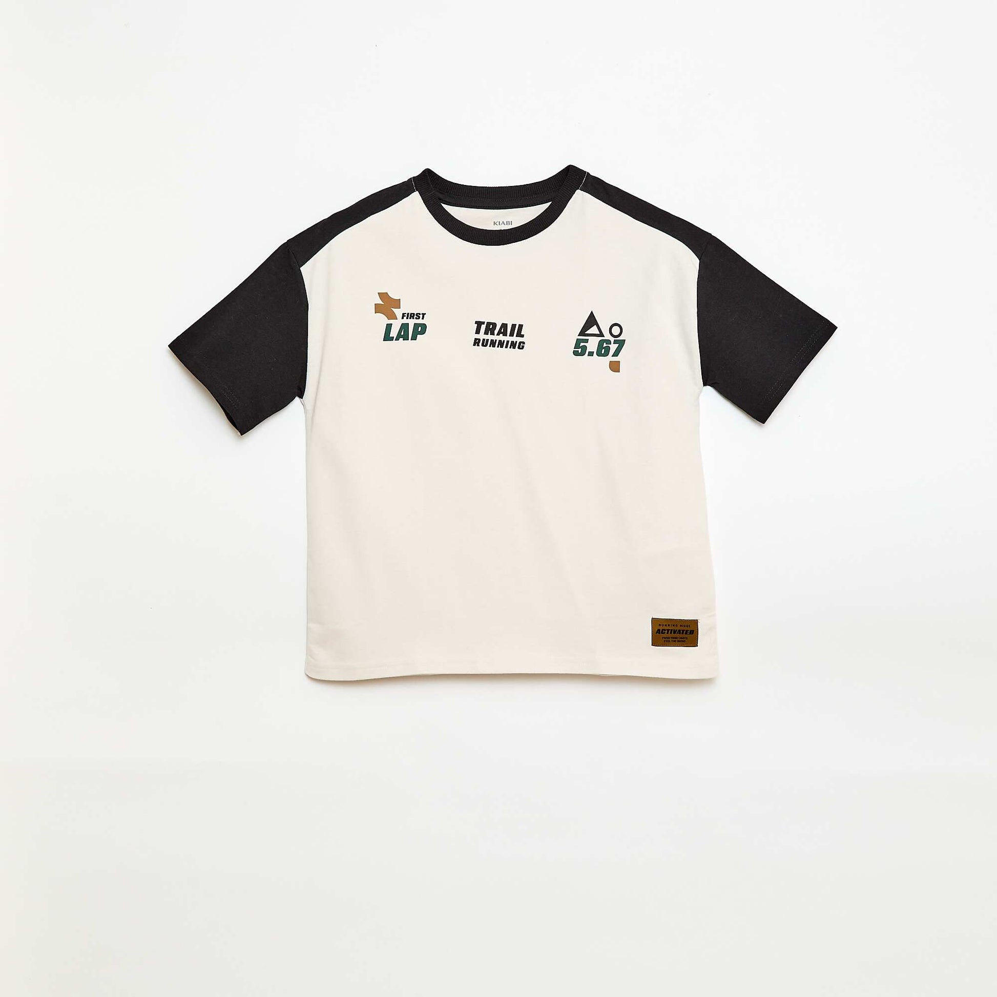 Oversized color block T-shirt WHITE