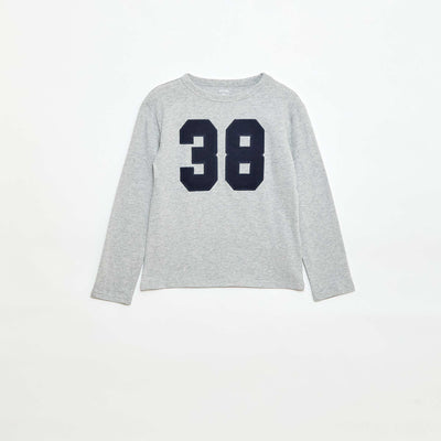 Long-Sleeved Printed T-Shirt GREY