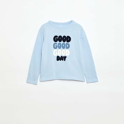 Long-Sleeved Printed T-Shirt BLUE