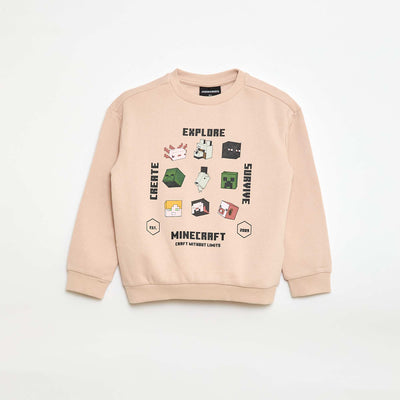 Minecraft Fleece Sweatshirt BEIGE