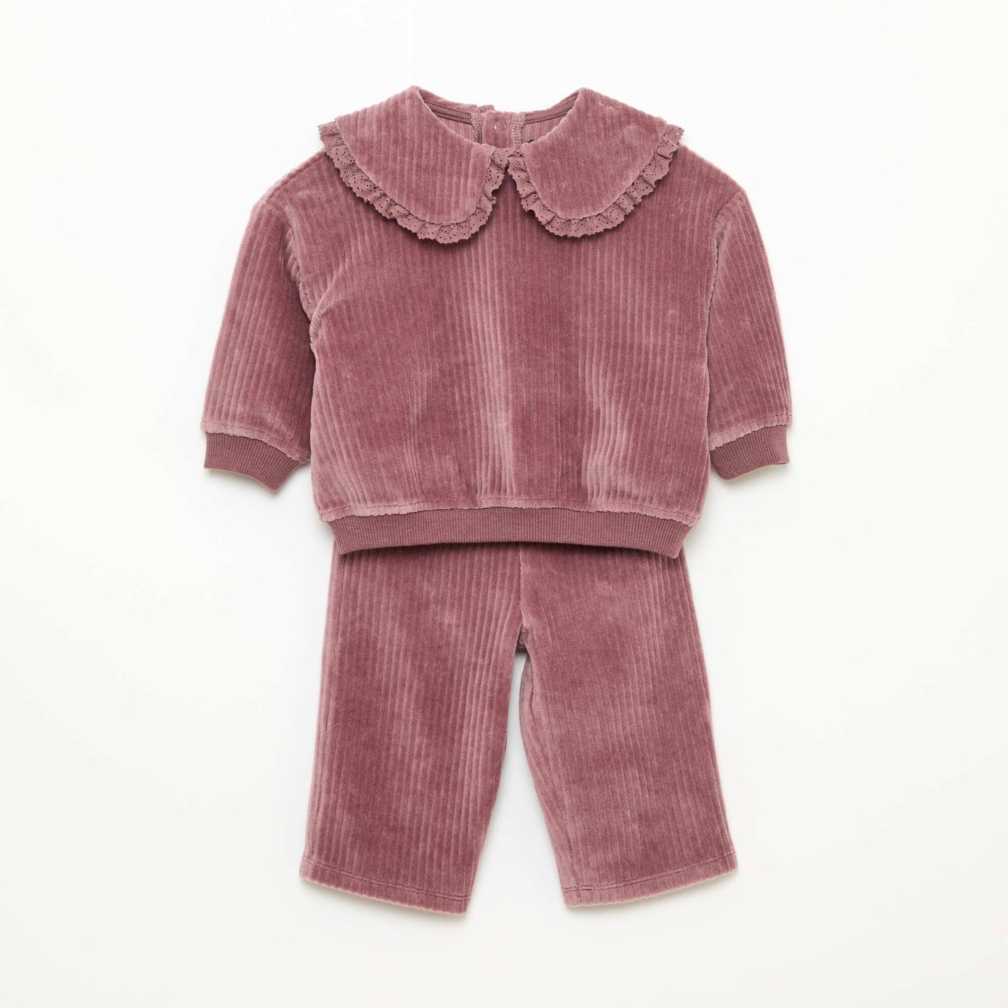 Corduroy Sweatshirt and Pants Set PURPLE
