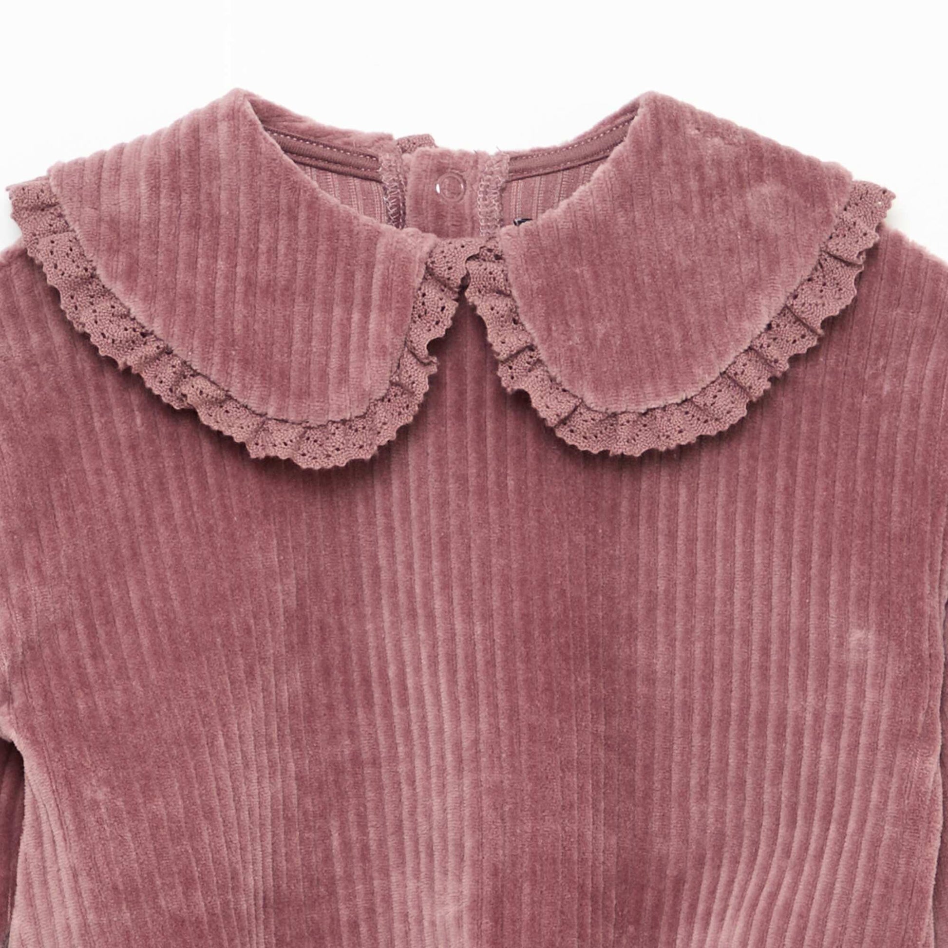Corduroy Sweatshirt and Pants Set PURPLE