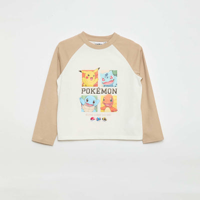 Long-Sleeve 'Pokémon' T-Shirt BEIGE