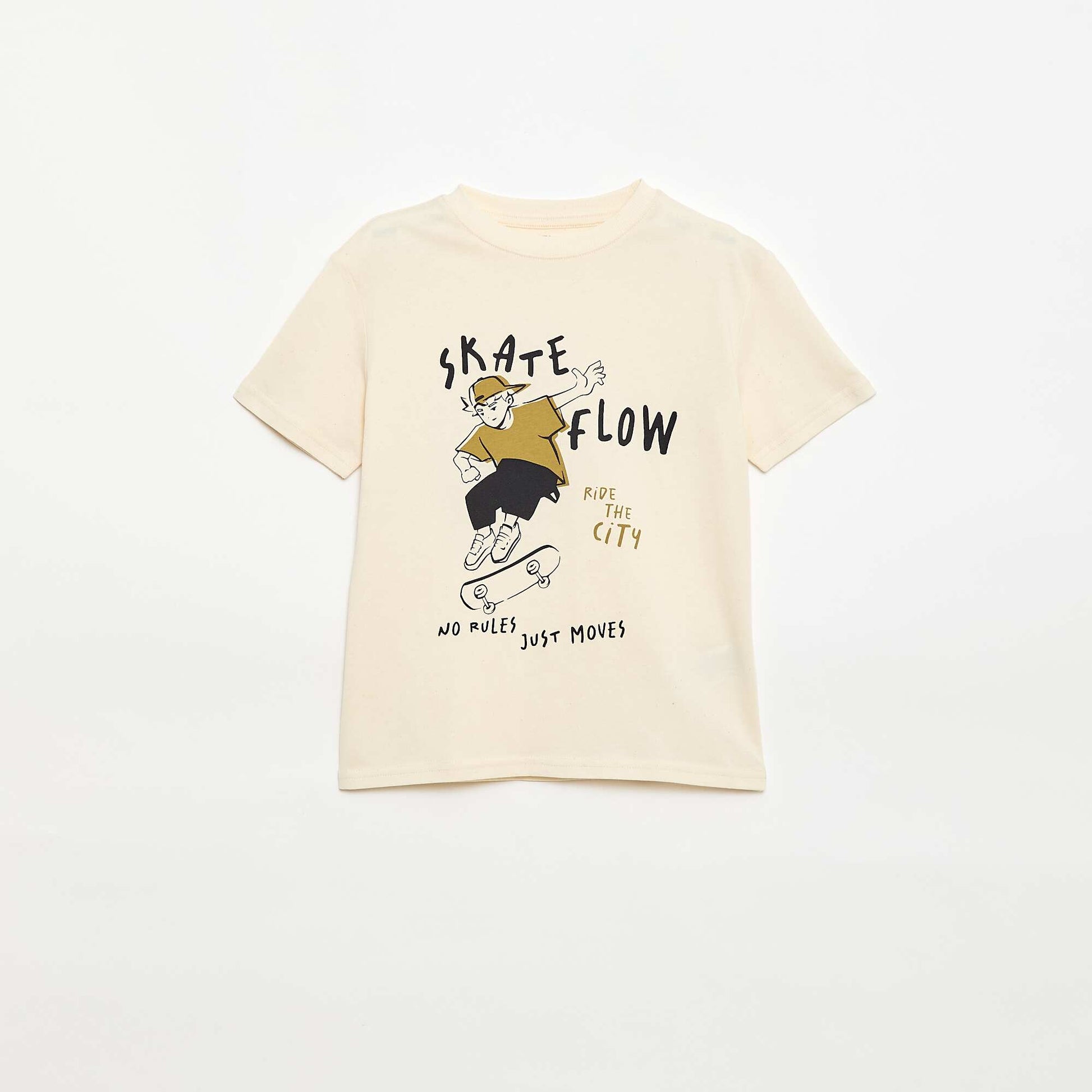 Printed Short-Sleeved T-Shirt WHITE