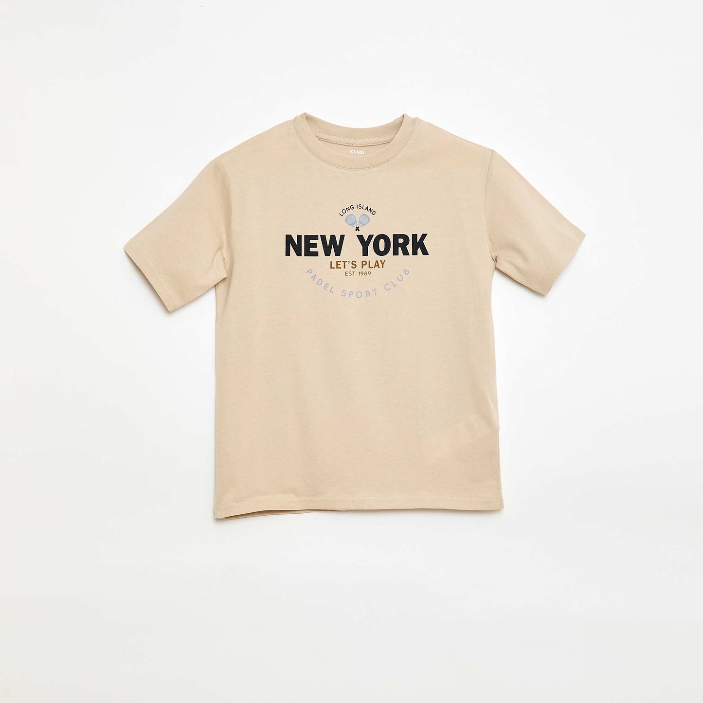 Short-sleeved printed T-shirt BEIGE