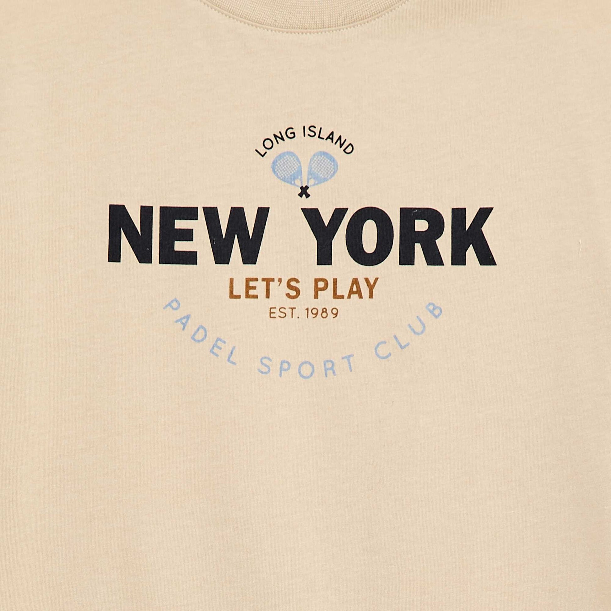 Short-sleeved printed T-shirt BEIGE