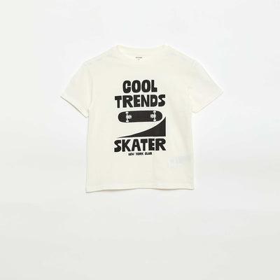 Printed Short-Sleeved T-Shirt WHITE