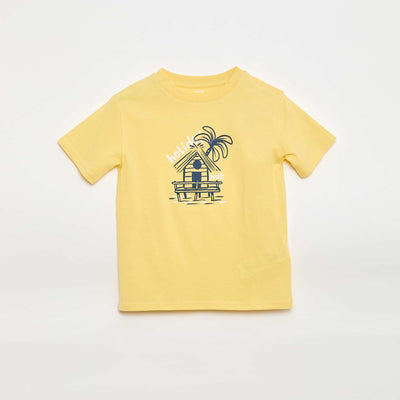 Short-sleeved printed T-shirt YELLOW