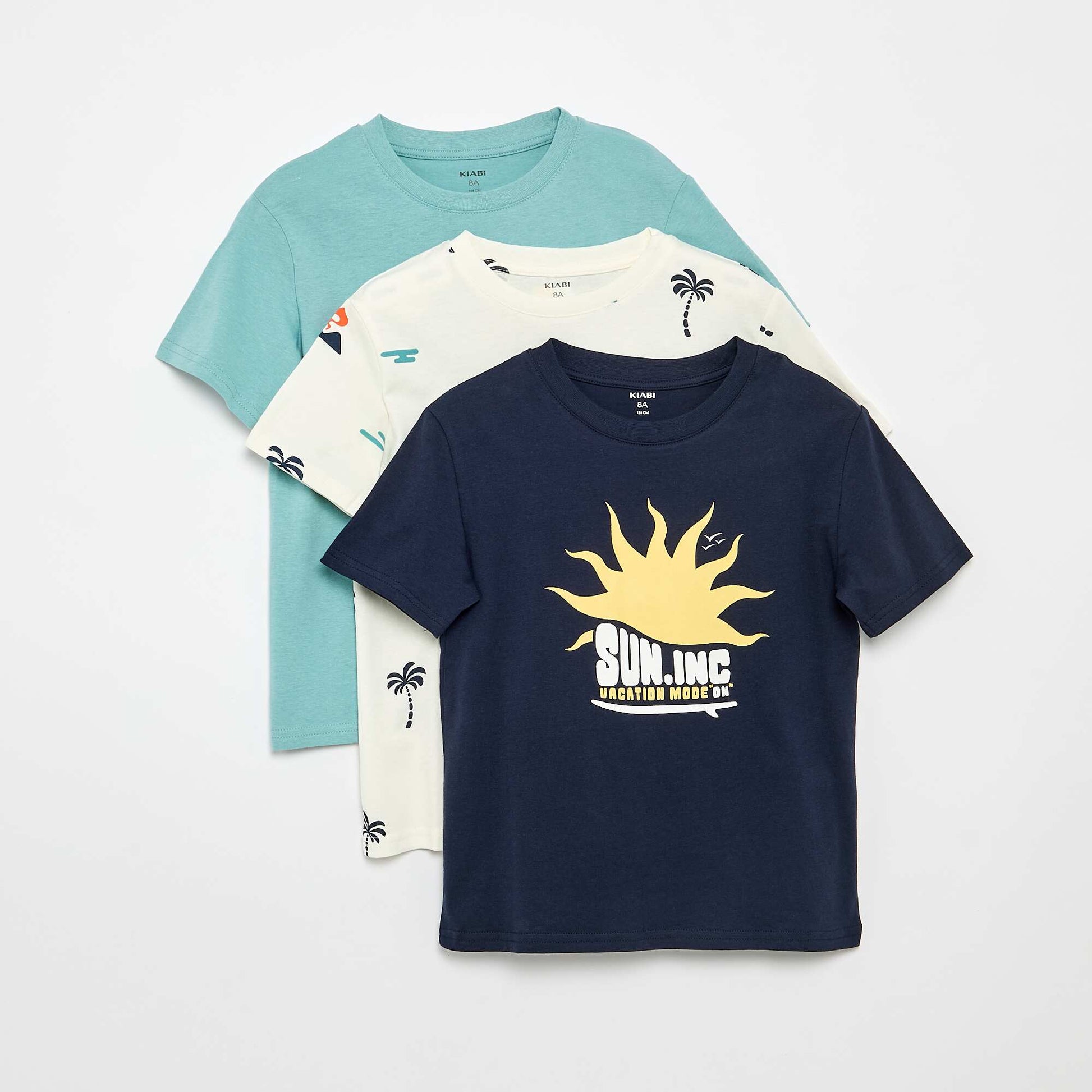 3-Pack Cotton T-Shirts BLUE