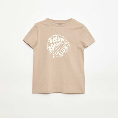 Printed Message T-Shirt BEIGE