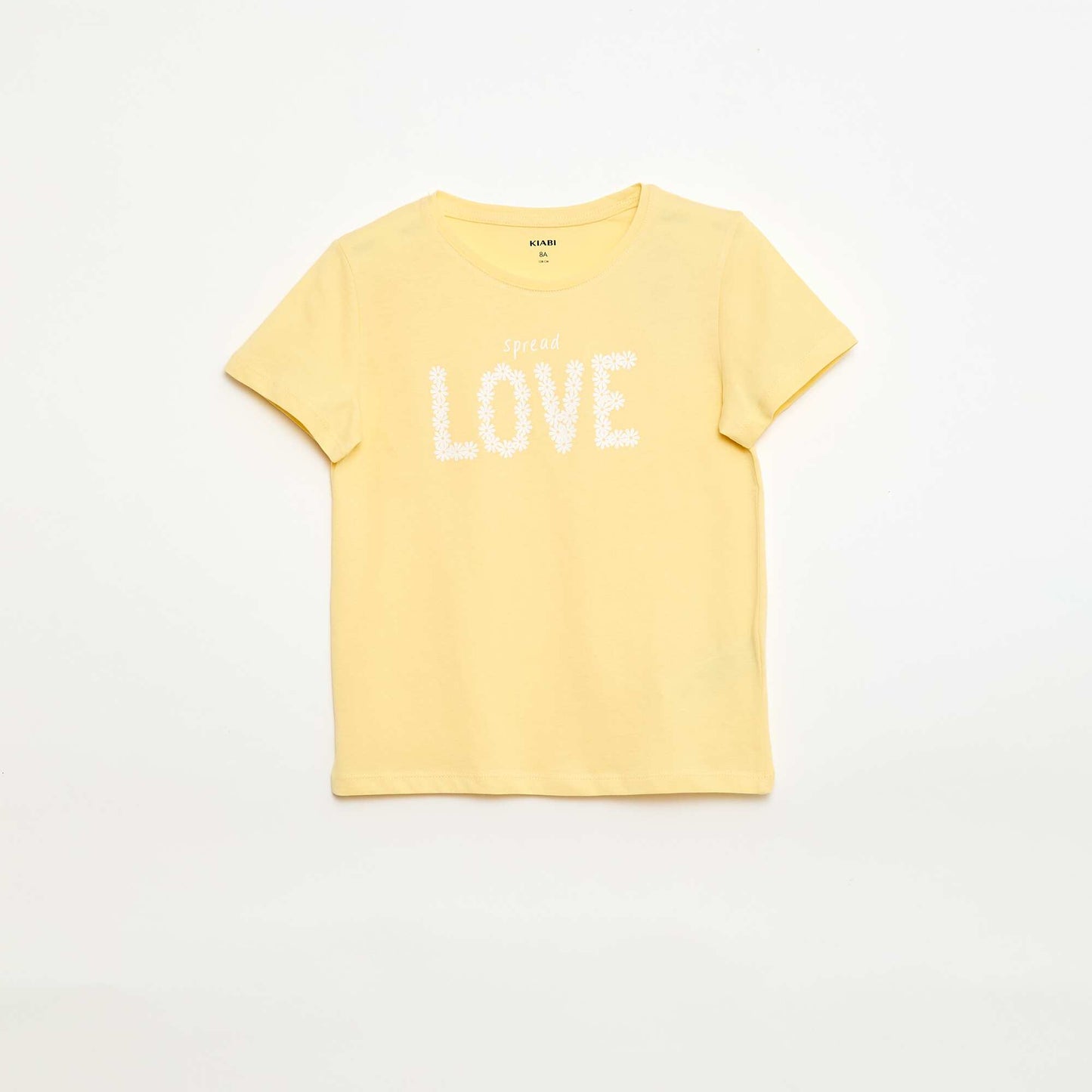Message print short-sleeved T-shirt YELLOW