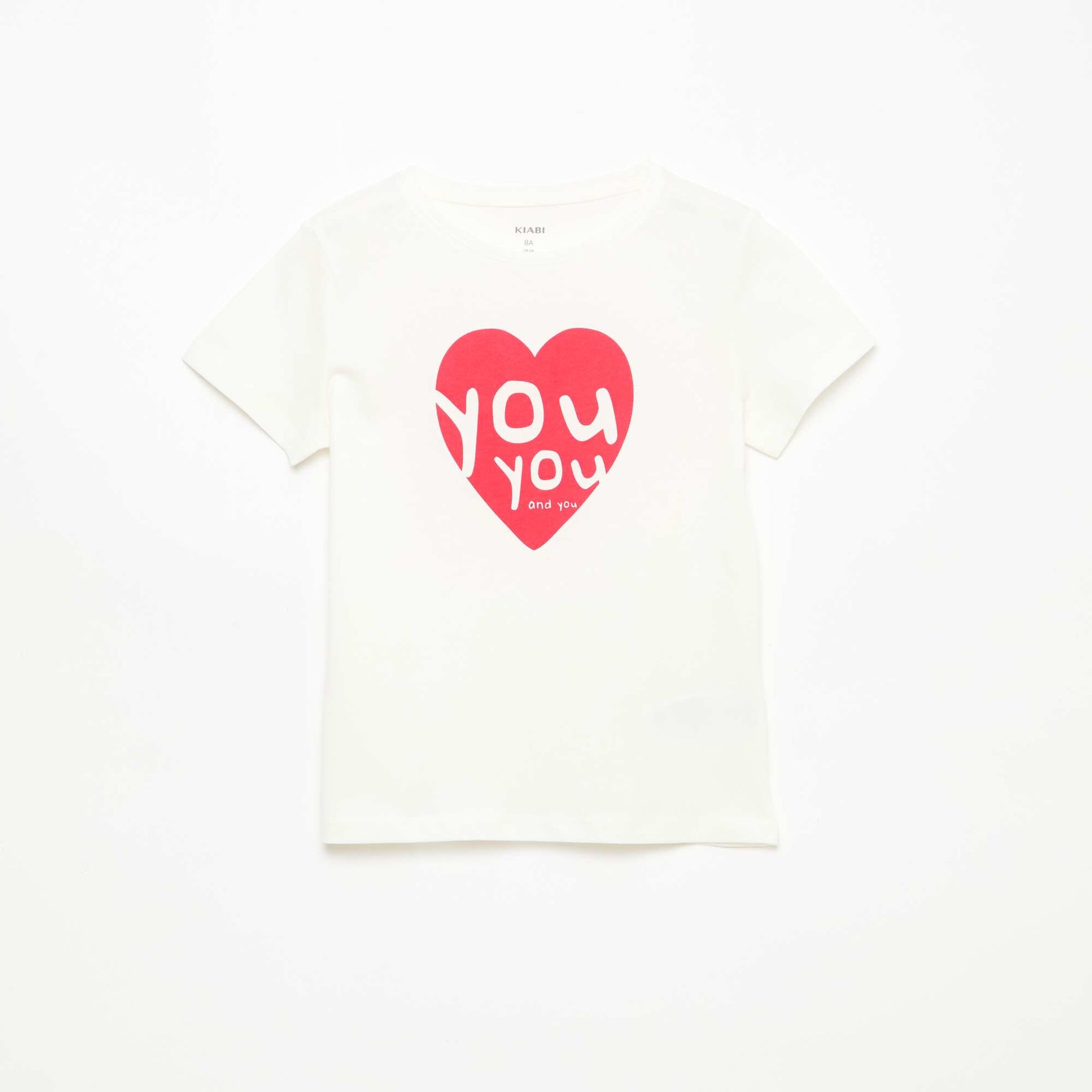 Short-sleeved T-shirt with printed message WHITE