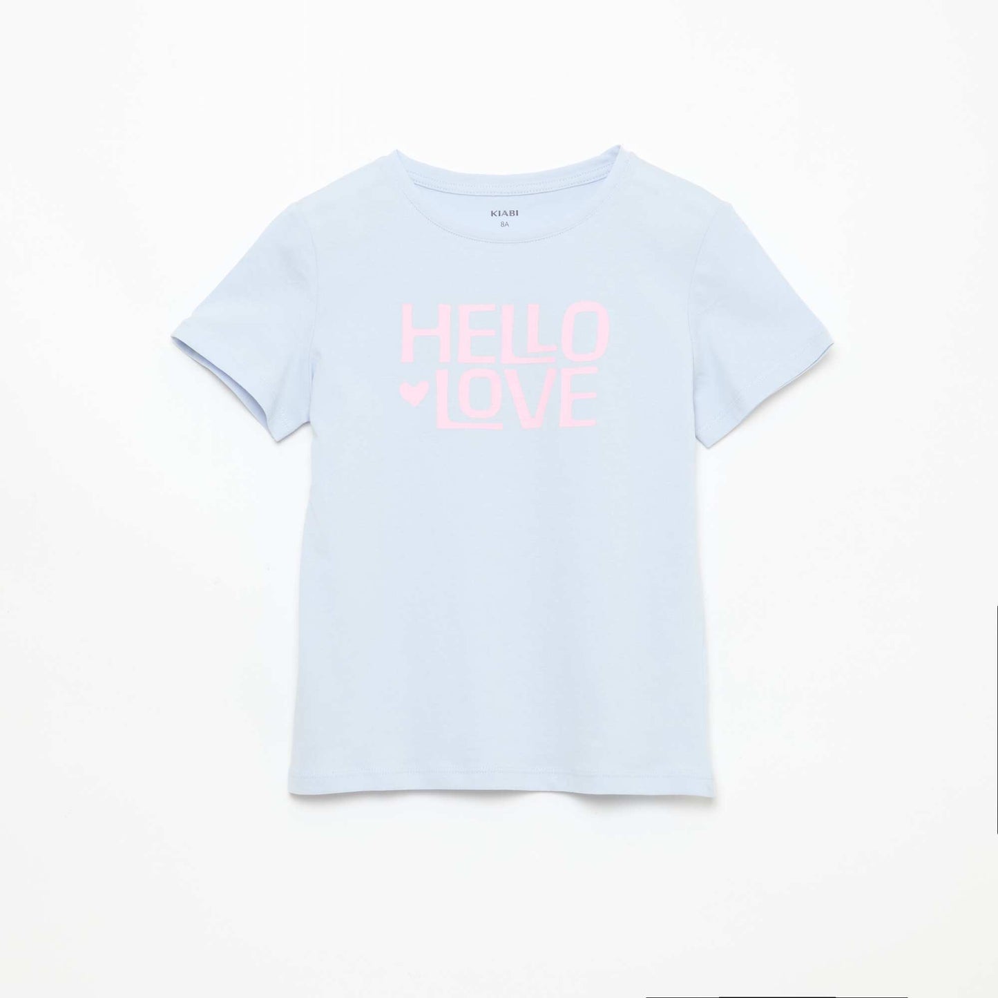 Short-Sleeved Printed Message T-Shirt BLUE