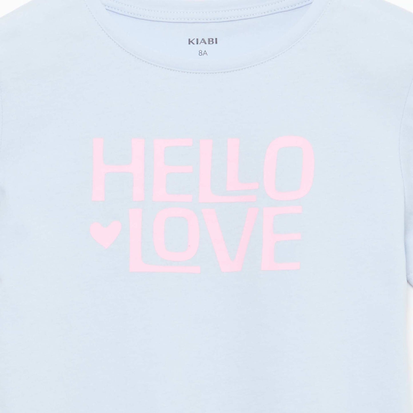 Short-Sleeved Printed Message T-Shirt BLUE