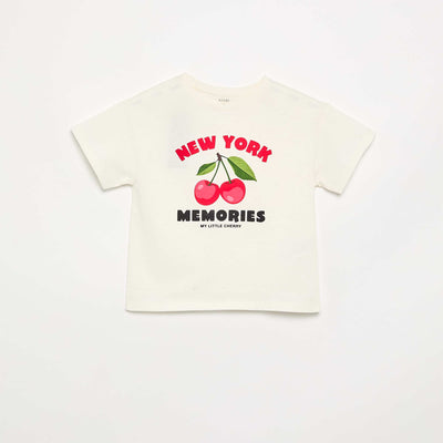 Fun print T-shirt WHITE
