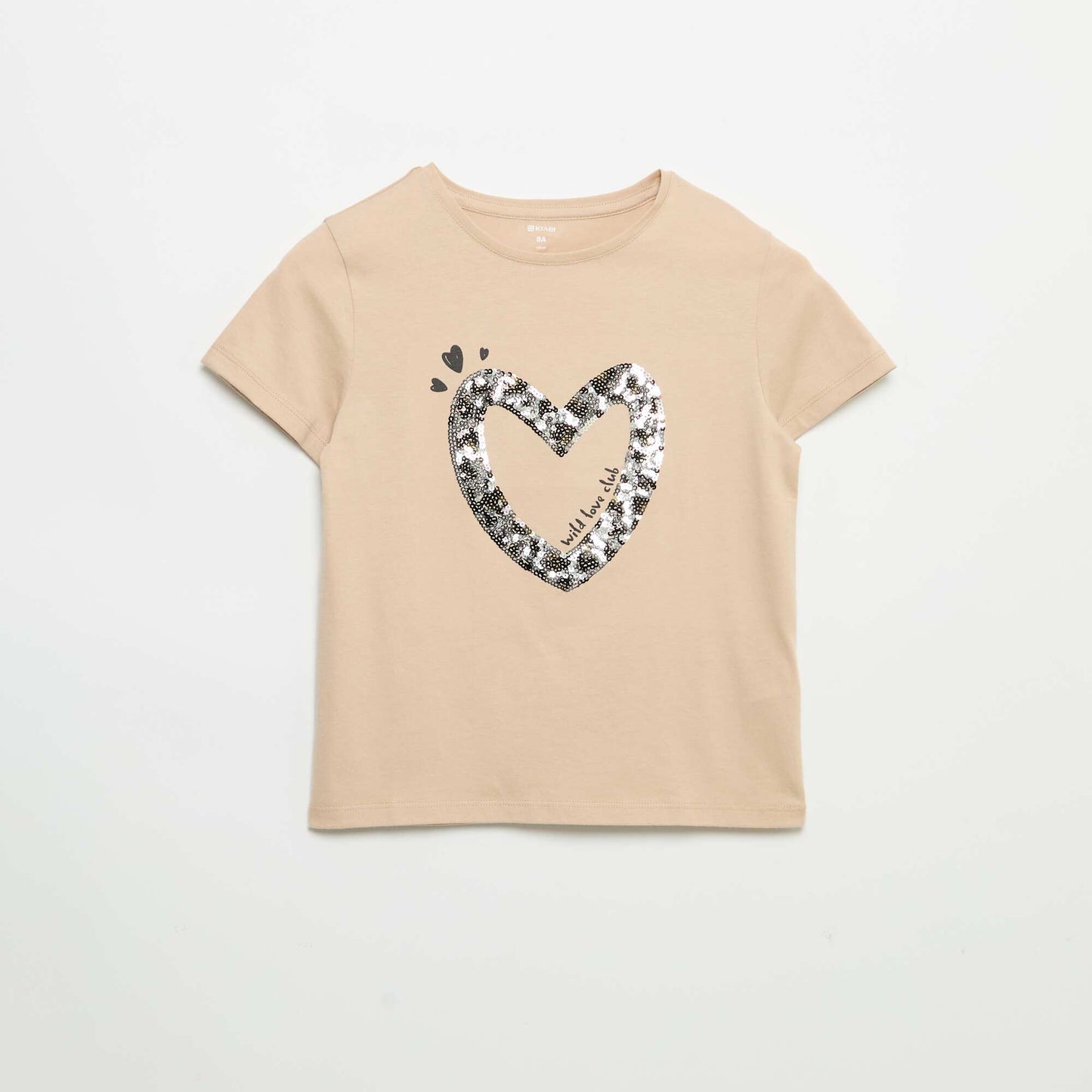 Short-sleeved T-shirt with design BEIGE