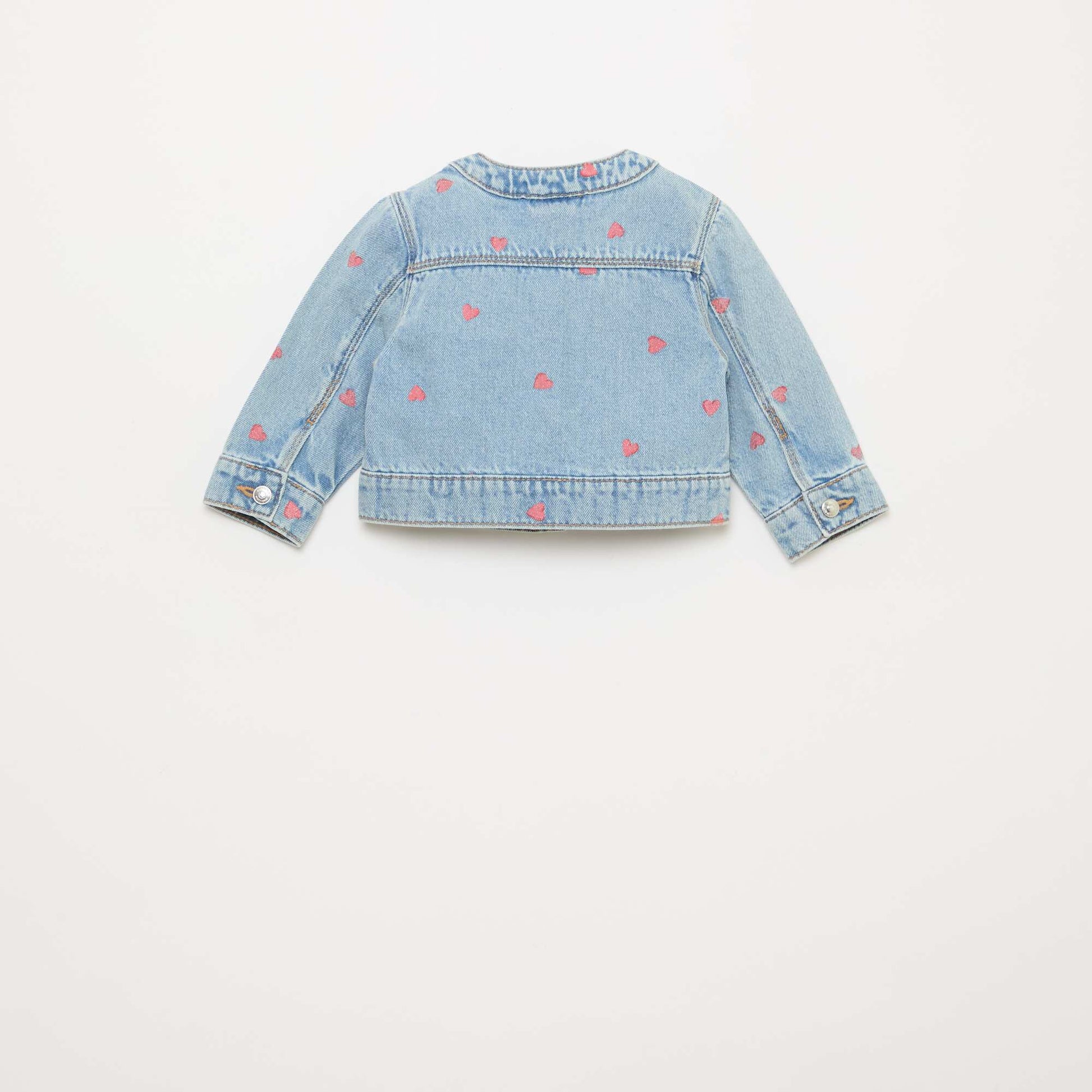 Round Neck Denim Jacket BLUE