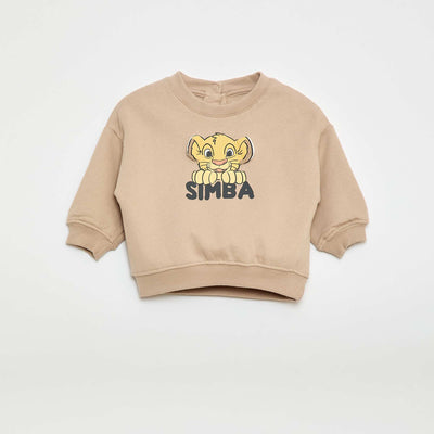 Printed 'Simba' Fleece Sweatshirt BEIGE