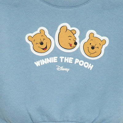 Printed 'Winnie' Fleece Sweatshirt BLUE