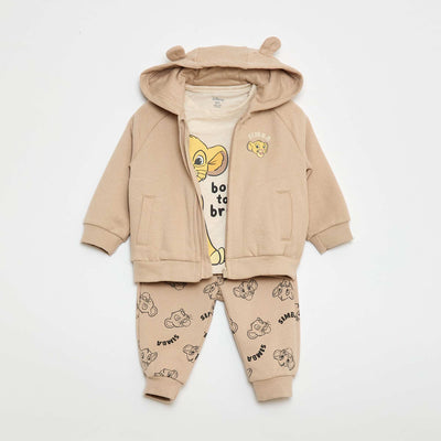 Simba 3-piece Outfit - T-shirt + Joggers + Sweatshirt BEIGE