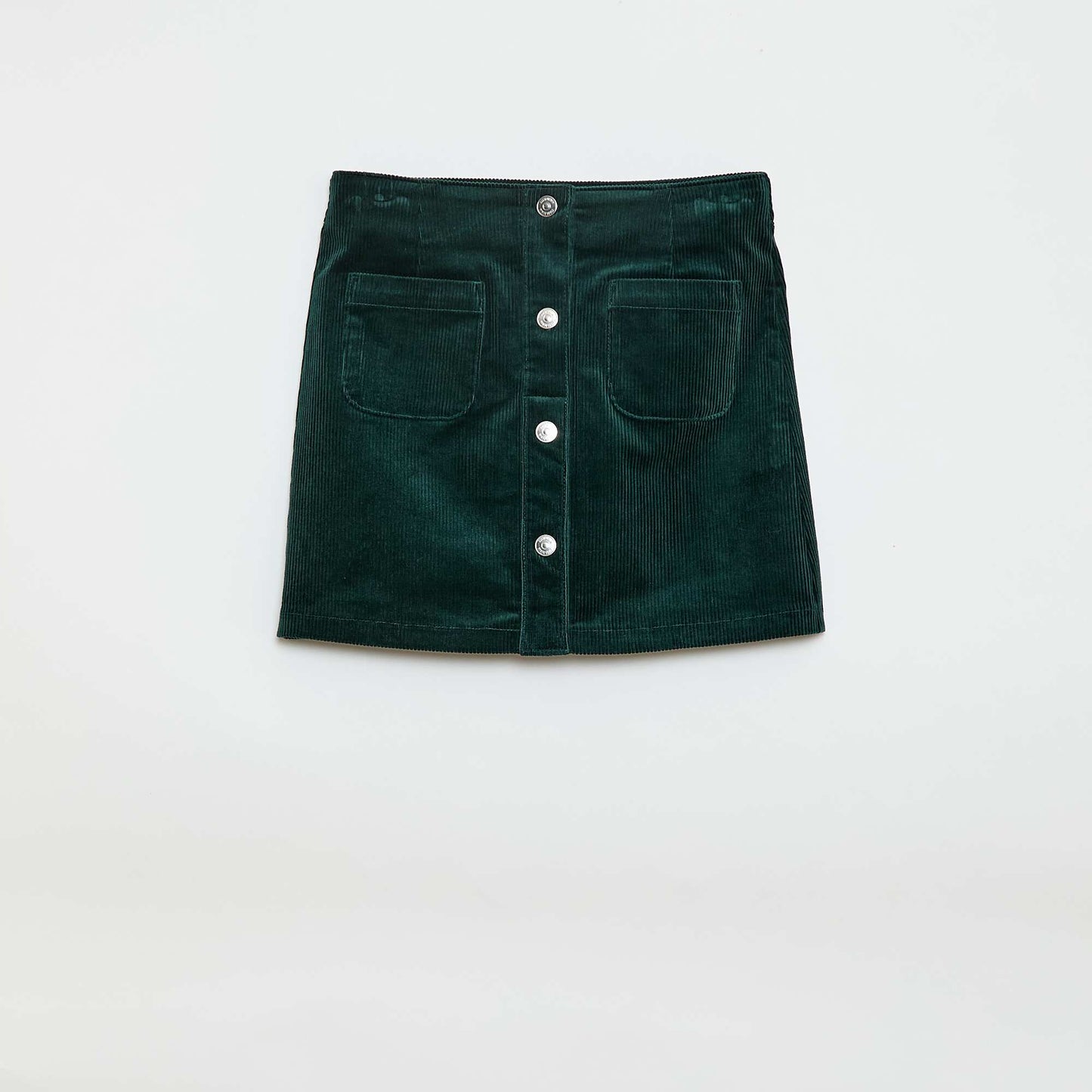 Short  straight-cut velvet skirt GREEN