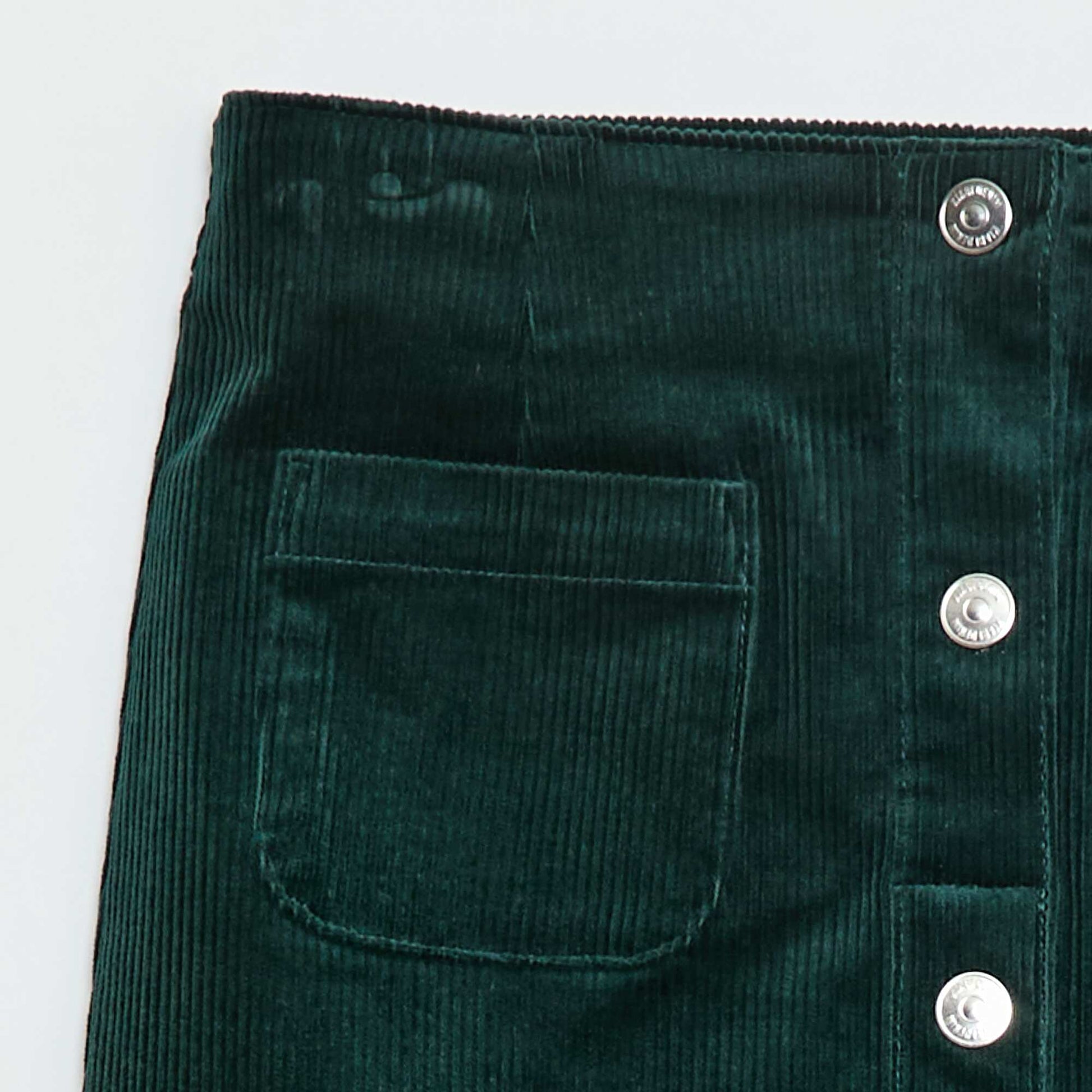 Short  straight-cut velvet skirt GREEN