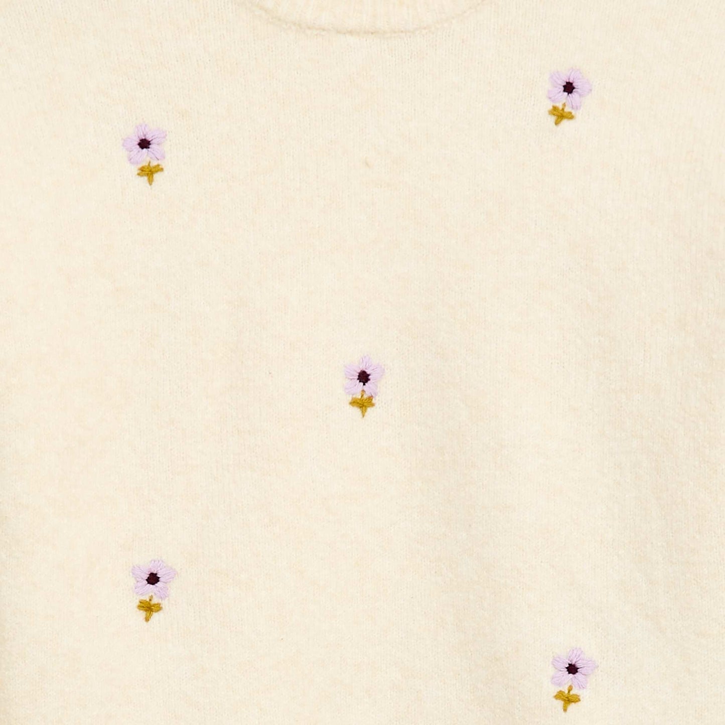 Floral Embroidered Sweater WHITE
