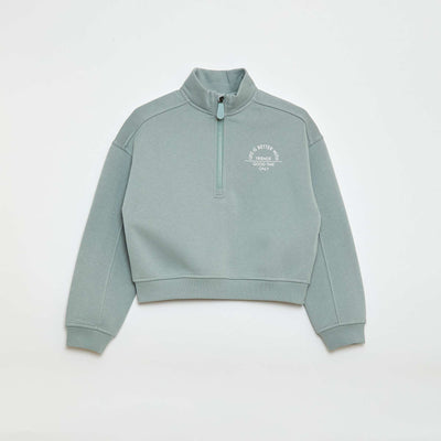 Plain Trucker Sweatshirt BLUE