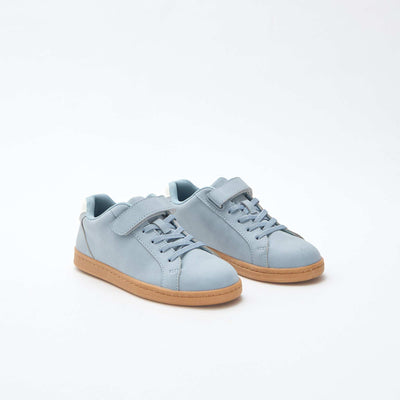 Two-tone low-top suede-effect trainers BLUE
