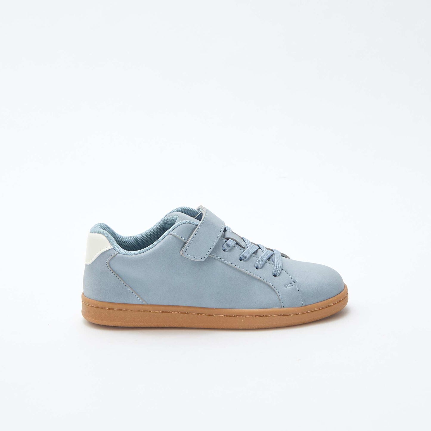Two-tone low-top suede-effect trainers BLUE