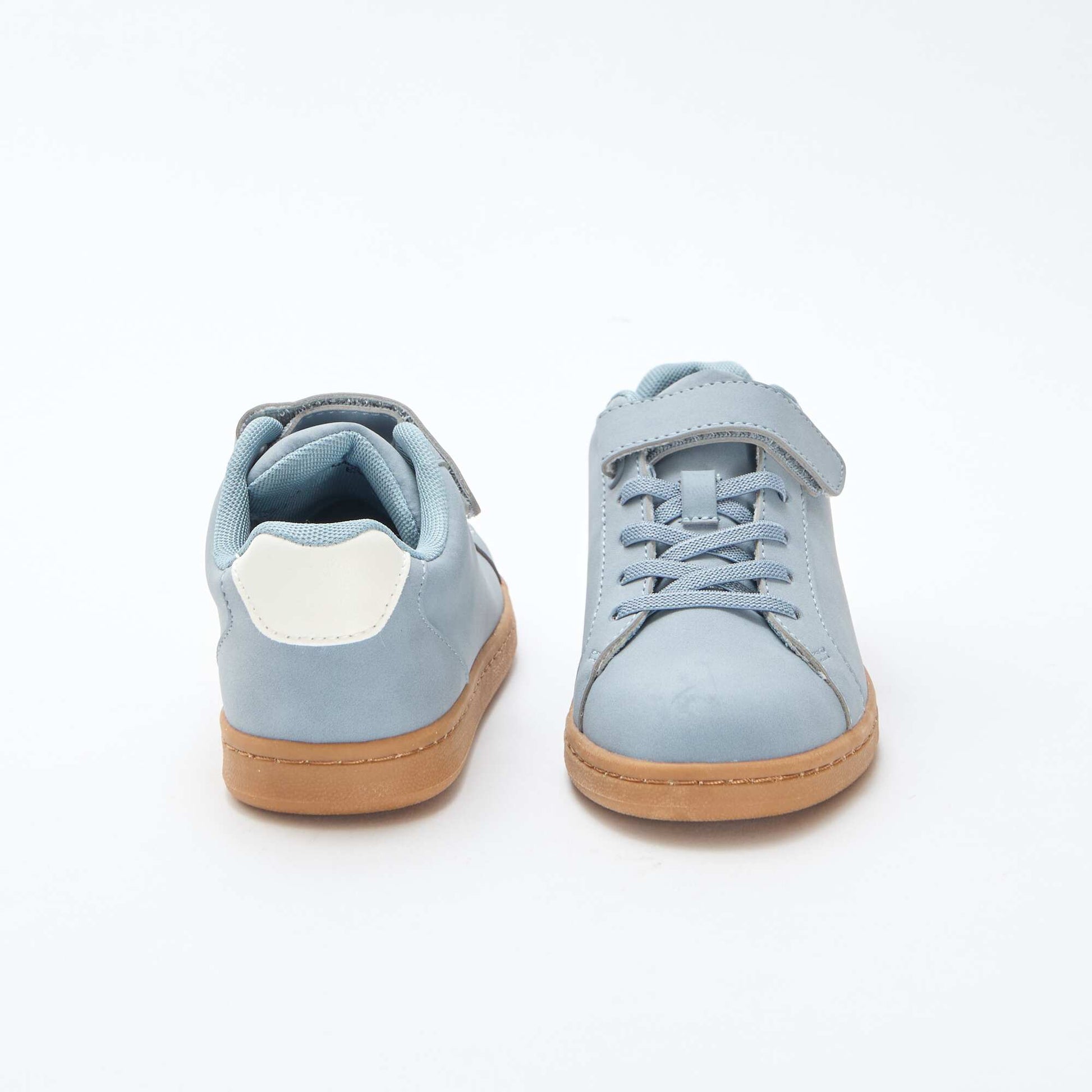 Two-tone low-top suede-effect trainers BLUE