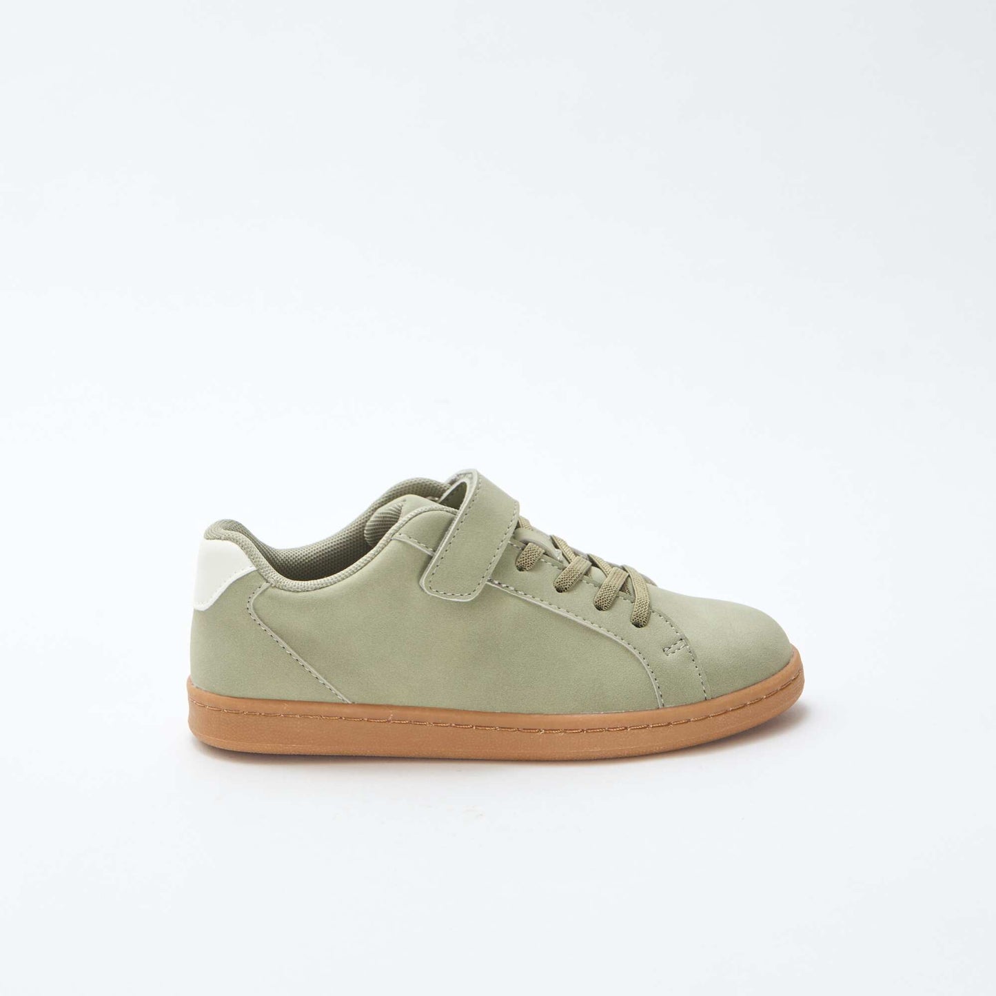 Two-tone low-top suede-effect trainers GREEN