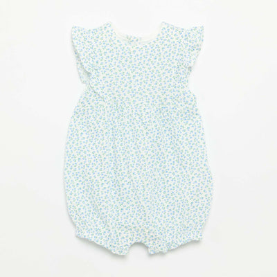 Printed Cotton Romper BLUE