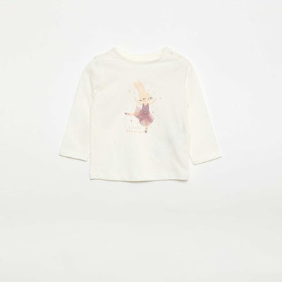 Printed Novelty T-shirt WHITE