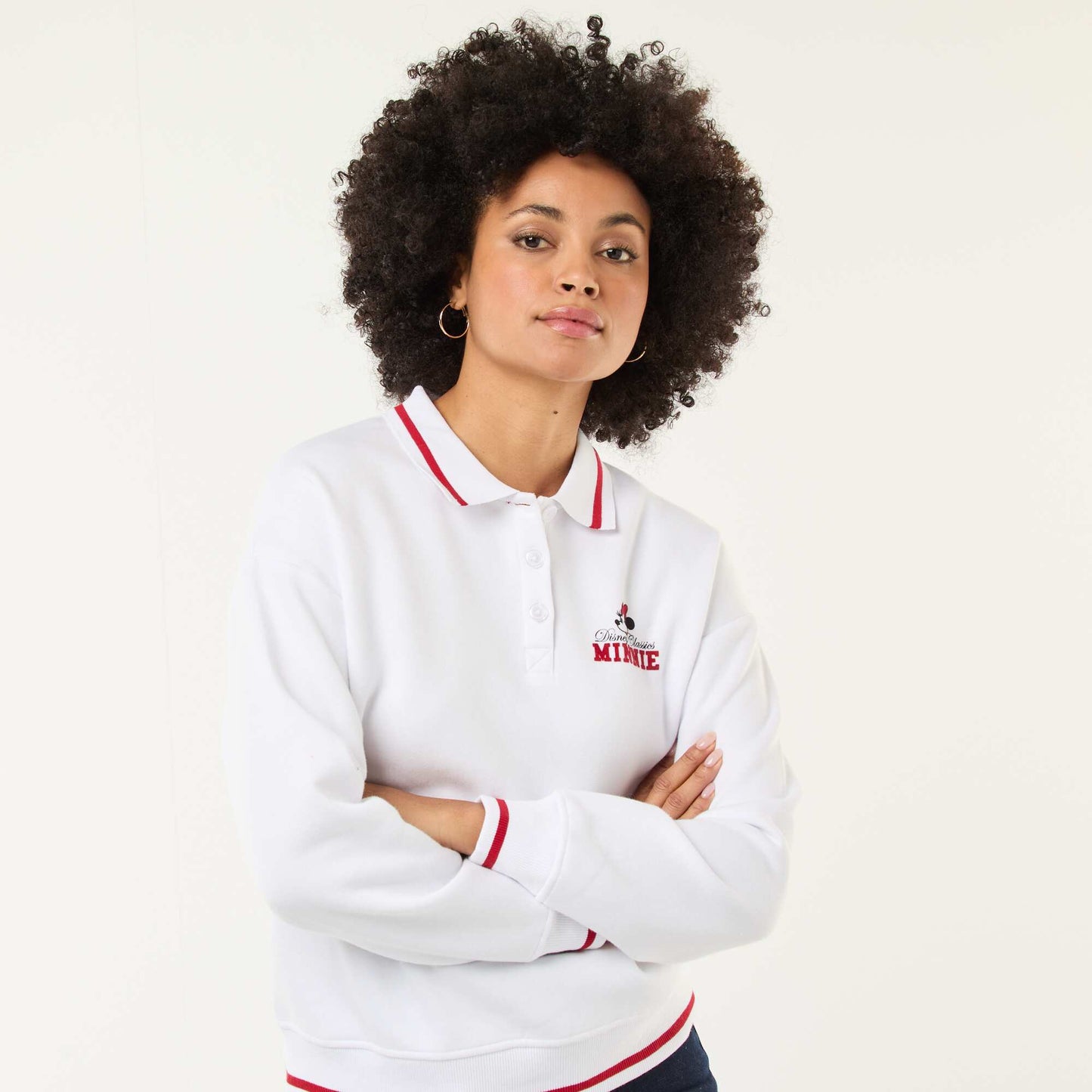 Minnie Mouse Disney Polo Sweatshirt WHITE