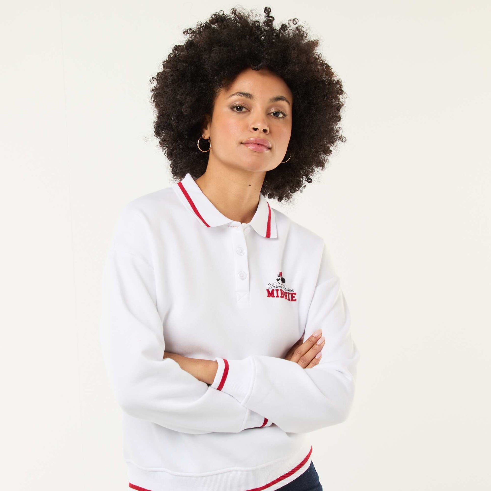 Minnie Mouse Disney Polo Sweatshirt WHITE