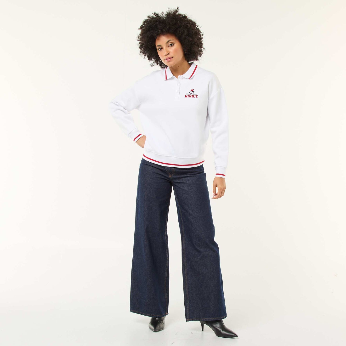 Minnie Mouse Disney Polo Sweatshirt WHITE