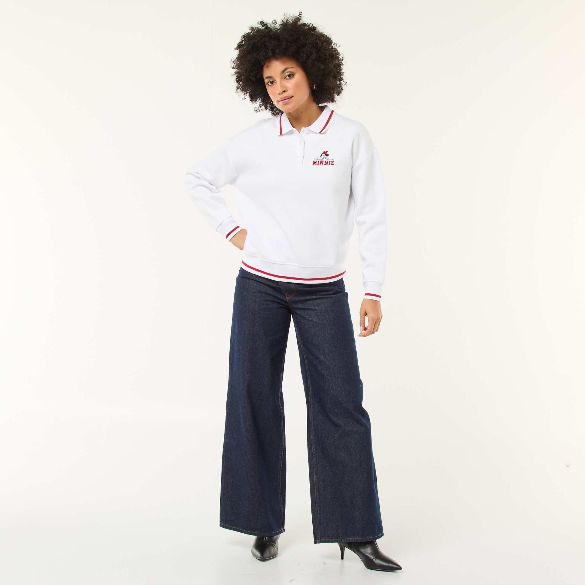 Minnie Mouse Disney Polo Sweatshirt WHITE