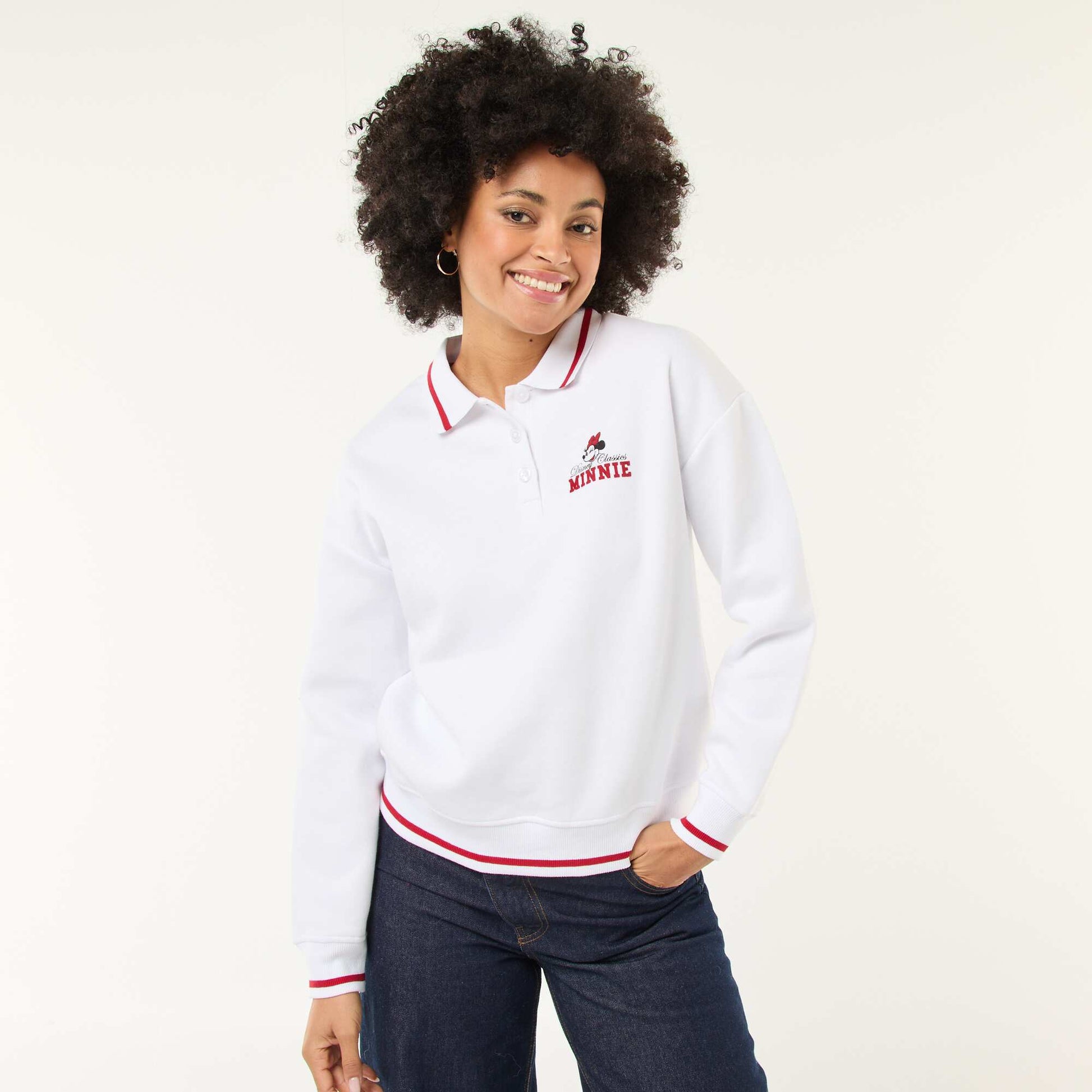 Minnie Mouse Disney Polo Sweatshirt WHITE