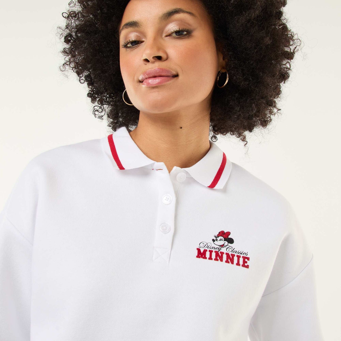 Minnie Mouse Disney Polo Sweatshirt WHITE
