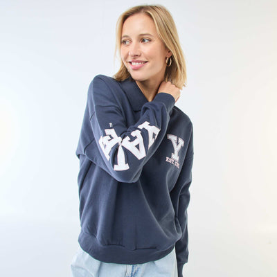 Printed Long-Sleeve Polo Sweatshirt BLUE