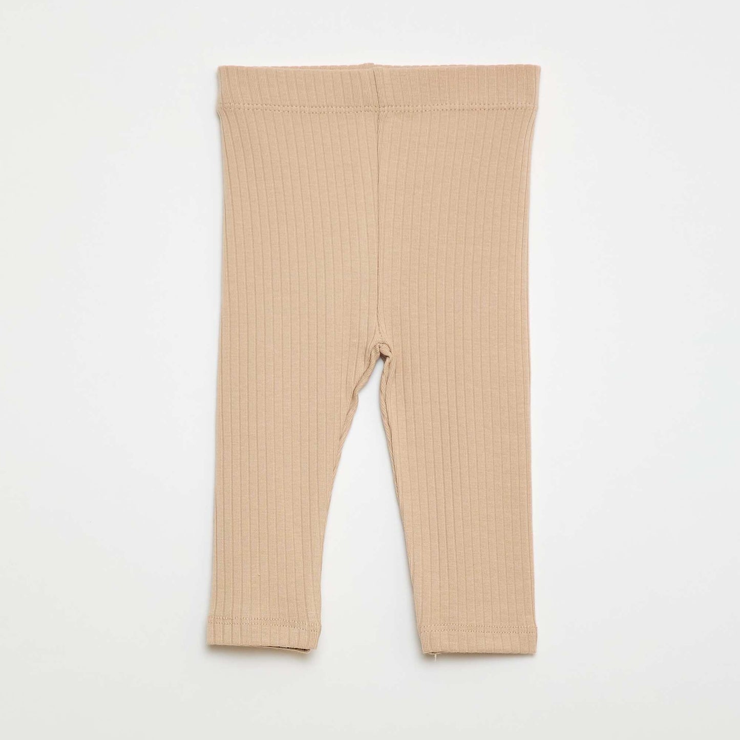 Pack of 2 Ribbed Leggings BEIGE