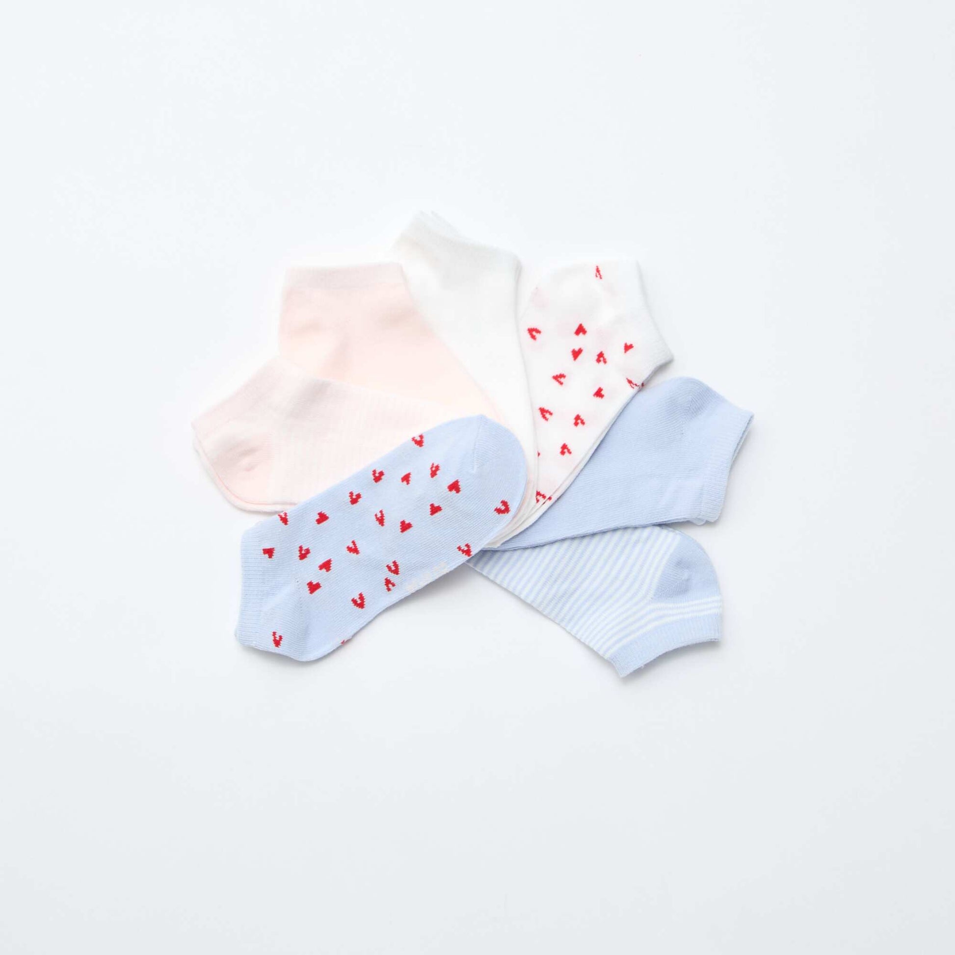 7-Pack of Invisible Ankle Socks WHITE