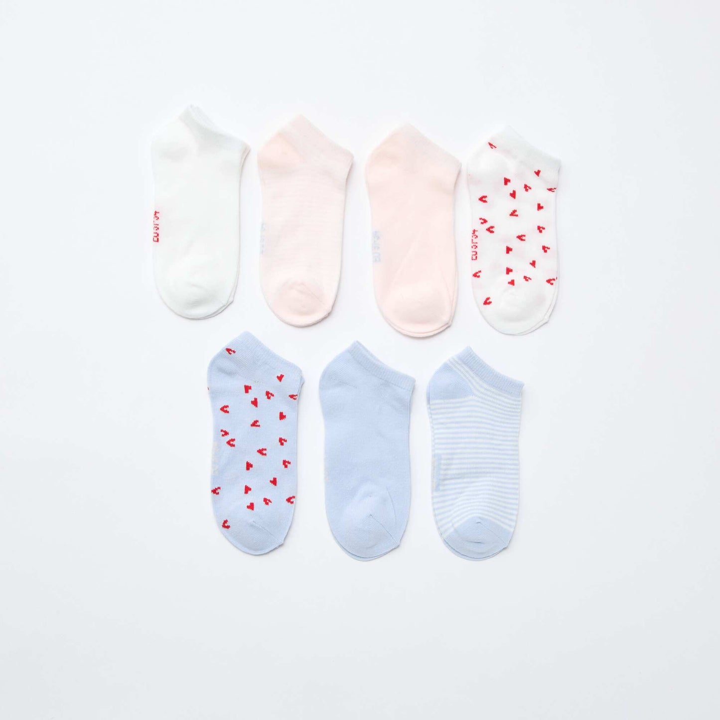 7-Pack of Invisible Ankle Socks WHITE