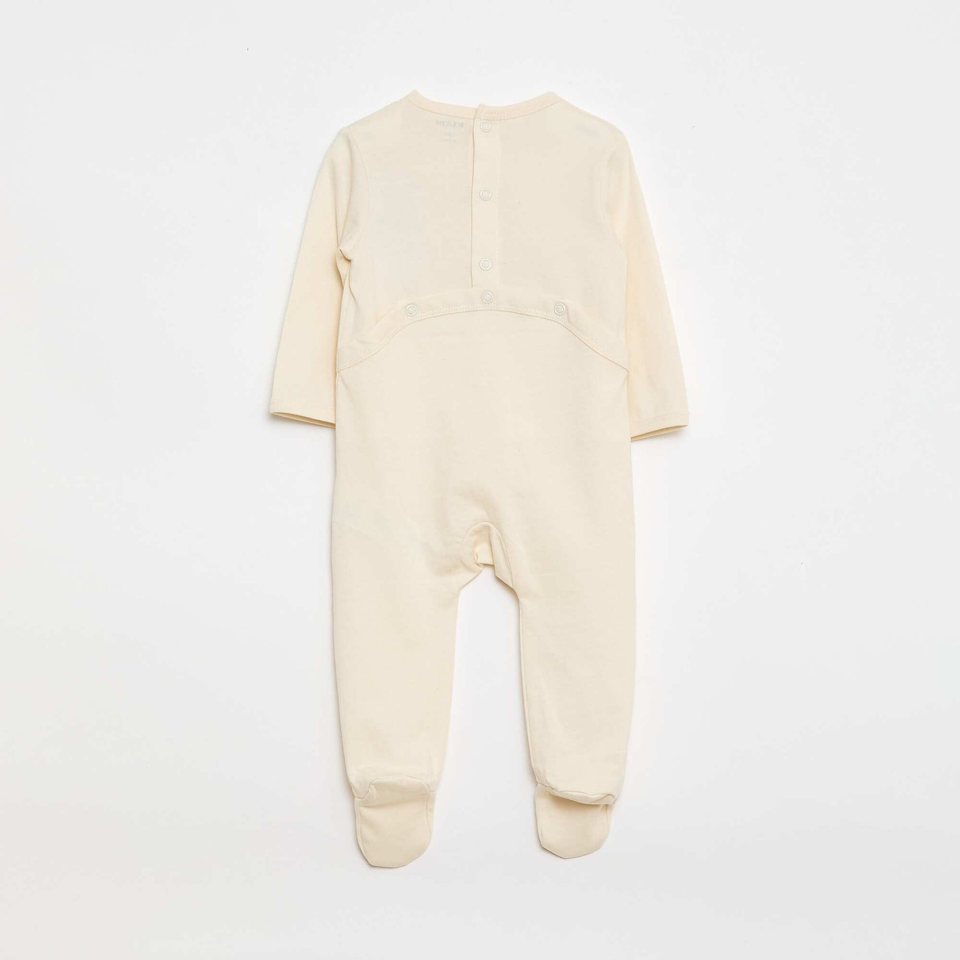 Long-Sleeved Footed Pajamas BEIGE